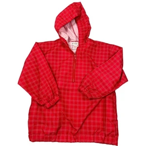 Vintage Gymboree Youth Size XL/XXL Red Plaid Pullover Hoodie 1/2 Zip - Picture 1 of 15