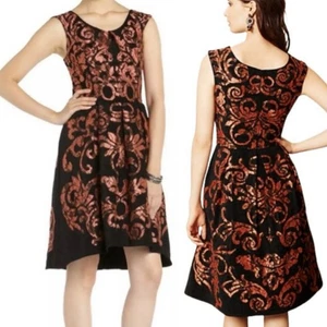 Yoana Baraschi Mirissa Sleeveless Dress Black Fit and Flare Anthropologie sz 12 - Picture 1 of 7