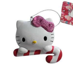Decorazione natalizia Hello Kitty Kurt Adler 2015 canna di caramelle usata con etichetta - Foto 1 di 6