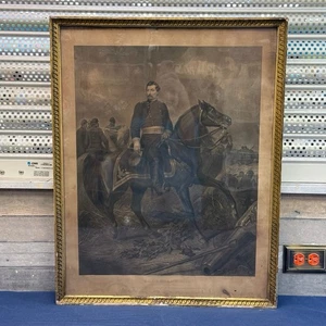 Major Gen. George McClellan Framed Engraving Print, Antique 1863 - Picture 1 of 16