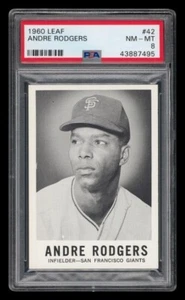 CENTERED PSA 8 ANDRE RODGERS 1960 LEAF #42 VINTAGE GRADED NM-MINT NEW SLAB TPHLC - Picture 1 of 2