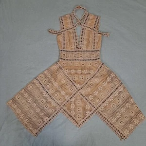 Thurley Dress Womens 8 Lace Blush Brown Lining Dress Merry Go Round - Picture 1 of 13