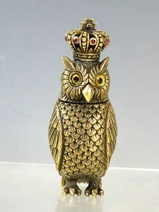 Novelty Brass Owl Vesta Match strike - Picture 1 of 10
