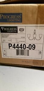 Progress Lighting Gather 18.5"  Brushed Nickel Chandelier w/Etched Glass Shades