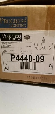 Progress Lighting Gather 18.5"  Brushed Nickel Chandelier w/Etched Glass Shades - Image 1 of 2