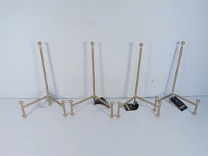 Lot 4 Tripar 12" Gold Display Stand Tripod Easel Metal for Picture Art Plate New - Picture 1 of 7