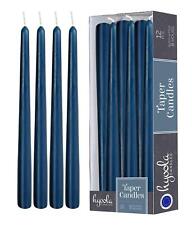 12 Pack Tall Taper Candles 10" Midnight Blue Dripless Unscented Dinner Candle PA