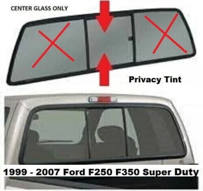 99 00 01 02-07 F250 F350 Super Duty PANEL DESLIZANTE CENTRAL (solo) ventana trasera de vidrio Foto 1 de 4