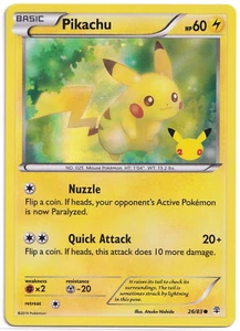 Pokémon TCG - Pikachu Generations 20th Anniversary 26/83 Promo Holo 2016 - Picture 1 of 2