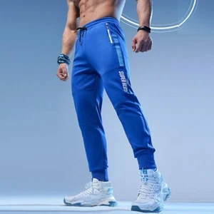 Pantalones deportivos para hombre Pantalones para correr con bolsillos con cremallera Hombres Entrenamiento Joggings Pantalones - Imagen 1 de 13