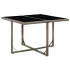 Vidaxl Garden Table Grey 109x107x74 Cm Poly Rattan And Glass