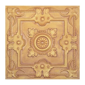 Pressed Tin Ceiling Tile Age ceiling panels 2'X2' PL29 Vintage brown gold 10pcs - Picture 1 of 23