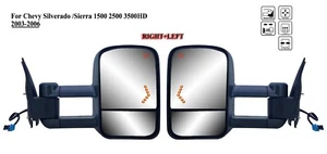 Pair Right+Left Side Towing Mirror for 2003 to 2006 Chevy Silverado and Sierra - Picture 1 of 19
