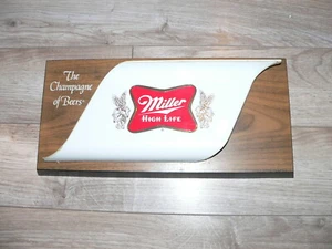 Vintage Miller High Life Beer "Champagne of Beers" Advertising Bar Wall Sign - Picture 1 of 5