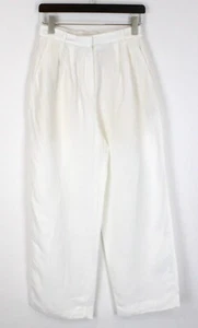 SANDRO Trousers Women's (EU) 38 High Waisted Linen Blend Flared White - Picture 1 of 8