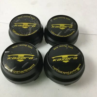 Juego de 4 tapas centrales para ruedas de carreras Kazera KZ-Z tapa negra amarilla XC-192 64 mm KZZCAPT Foto 1 de 4
