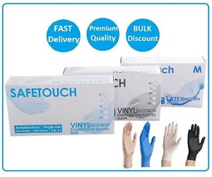 Medical Grade Disposable Latex, Nitrile or Vinyl Gloves  Powder Free - 100 Boxed