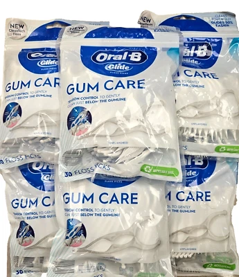 Oral-B Glide GUM CARE / Advanced Floss PICKS 30 ct ( 6 pack ) NEW LOOK! - Image 1 of 2