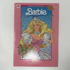 1990 Golden Barbie Giant Sticker Fun Book 2782 Vintage Unused Uncolored - Picture 1 of 12