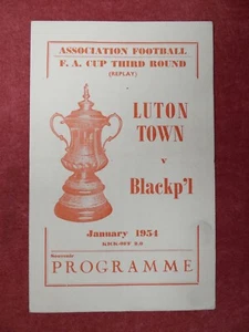 LUTON TOWN v BLACKPOOL | 1953/1954 | FA CUP R3 REPLAY | 13 JAN 1954 | PIRATE - Picture 1 of 3