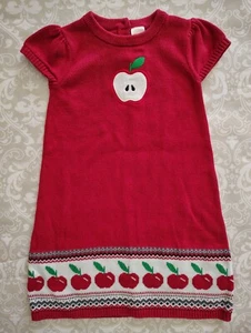 Vestito Maglione Gymboree 5T Mela Rossa Fiera Isola Capo Classe Ritorno A Scuola - Foto 1 di 3