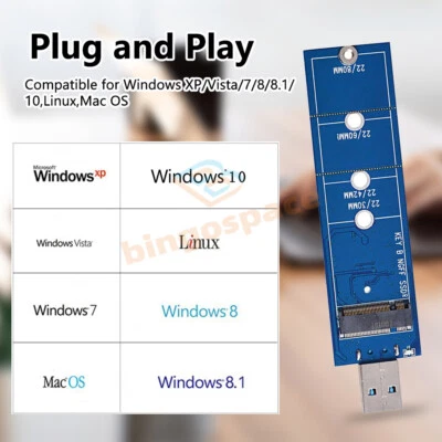 USB Adapter M.2 SSD to USB 3.0 Adapter NGFF SATA B/B+M Key M2 SSD 5 Gbps US. - Image 1 of 4