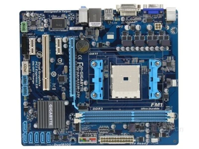 GIGABYTE GA-A55M-S2V Motherboard Socket FM1 AMD A55 DDR3 Micro ATX - Image 1 of 4