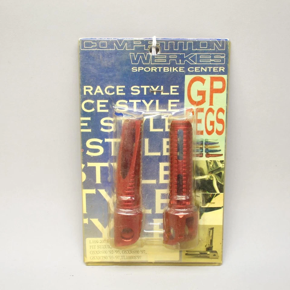 CONJUNTO DE PINOS DE APOIO PARA OS PÉS DIANTEIRO Competition Werkes SUZUKI vermelho L109-2073 - Imagem 1 de 4