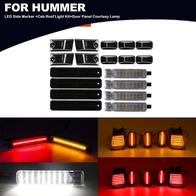 18X Smoked Led Front & Rear Amber Red Side Marker Lights For Hummer H2 2003-2009 - Изображение 1 из 4