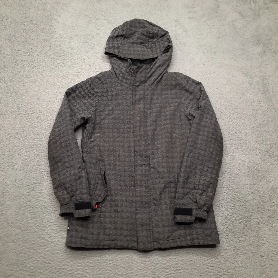 686 Manual Snowboard Jacket Women Size Medium Grey Full Zip Hooded Insulated - Image 1 of 4