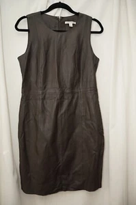 Banana Republic Petite Kleid Größe 10 P Damen schwarz Leder ärmellose Schaufel - Bild 1 von 5