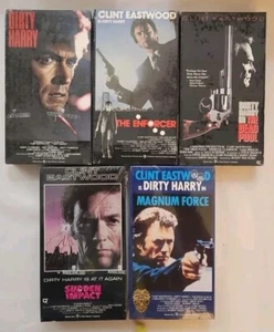 Lot of 5 Clint Eastwood New/Sealed Dirty Harry VHS Tapes With Watermarks 1987-91 - Picture 1 of 11
