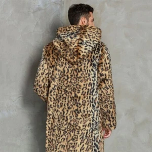 Winter Men Hooded Faux Mink Fur Coat Mid Long Overcoat Loose Fit Plus Size M-6XL - Picture 1 of 24