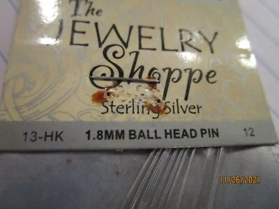12x PIN CABEZA PUNTO BOLA PLATA ESTERLINA 1,8mm  Foto 1 de 3