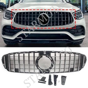 Silver Front Pana GTR Grille Grill For Mercedes Benz X253 GLC300 GLC43 2020-2022 - Picture 1 of 15