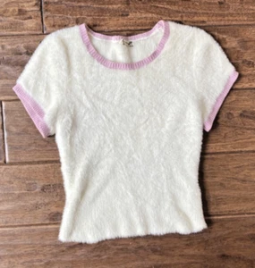 Free People Intimamente Intero Lotta Fluff Top Donna Manica Corta Media - Foto 1 di 7
