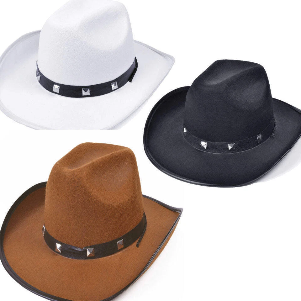 Stella Borchie Cappello da Cowboy Wild Western Costume Festa Cowgirl Accessorio - Immagine 1 di 1