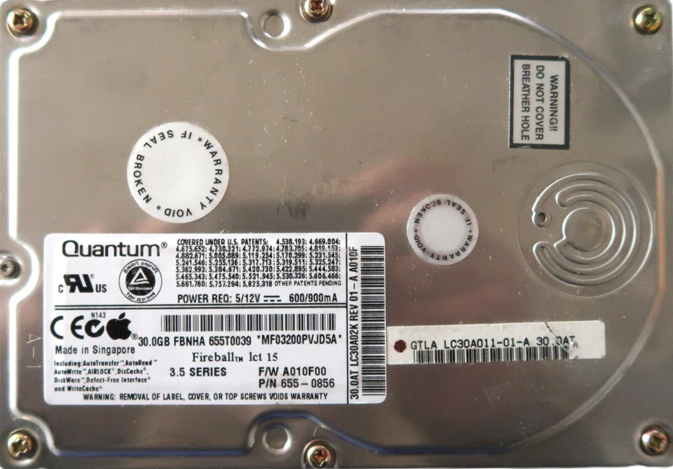 Quantum Fireball 655T0039 655-0856 A010F00 3.5" 30gb IDE HDD - Image 1 of 1