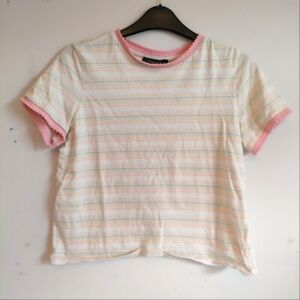 Penneys / Primark pastel striped t-shirt Size US S/UK 8 cute kawaii cropped