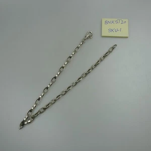 Chain Sterling Silver Lozenge Link Satin Finish, 17" Long, Lobster Clasp 55.6 gr - Picture 1 of 3