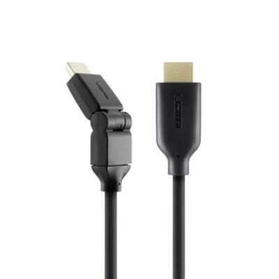 Belkin 2m HDMI Cable Dual 180� Swivel With Ethernet Gold Plated Black F3Y023BF2M - Image 1 of 3