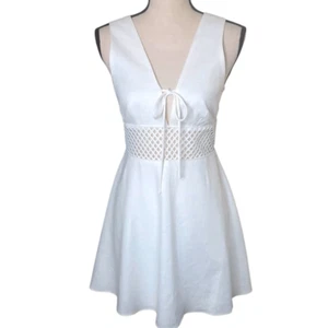 Dolce Vita White Cage Waist Clean Girl, Coquette Mini Dress Size S - Picture 1 of 13