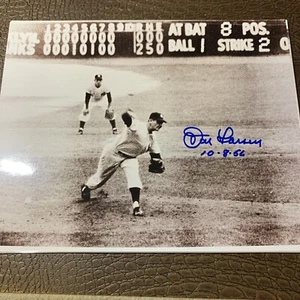 FOTO AUTOGRAFIADA ENMARCADA JUEGO PERFECTO DON LARSEN Innings New York Yankees - Imagen 1 de 3