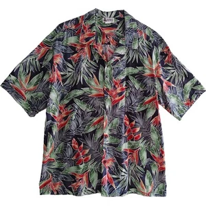 Aloha Republic Size 2XL Button Up Red Green Navy Heliconia Maui Hawaiian Shirt - Picture 1 of 6