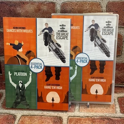 Dances With Wolves Great Escape Platoon Hang Em High Essential 4 Pack DVD Used  - Image 1 of 4