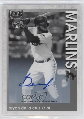 2022 Archives Snapshots Black & White Image /25 Bryan De La Cruz Rookie Auto RC - Image 1 of 2