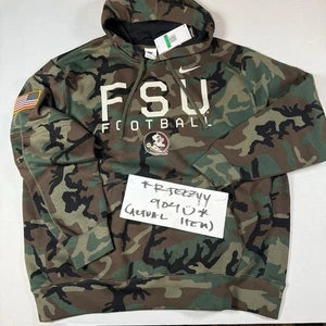 Felpa con cappuccio mimetica uomo taglia XL Nike Florida State Seminoles FSU apprezzamento militare - Foto 1 di 13