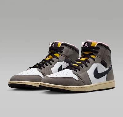 NIKE Air Jordan 1 Mid SE HQ2011-100 Blanco piedra cueva azufre oscuro gris aceite Foto 1 de 4