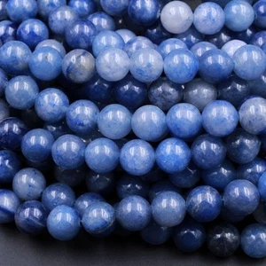 Natural Blue Aventurine Gemstone 8 MM Round Smooth Beads Strand 15.5" - Picture 1 of 6