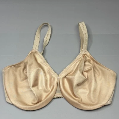 Wacoal Minimizer Bra 36DD Underwire Tan Soft Satin Cup Adjustable 857109 - Image 1 of 4